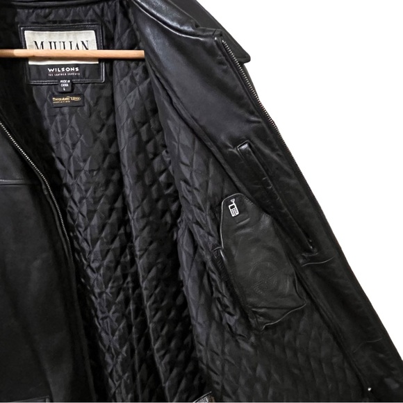 Vintage M. Julian Wilsons Black Leather Jacket Men Sz Large Thinsulate Lined - Picture 6 of 10